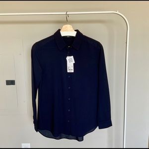 Uniqlo women rayon long sleeve blouse